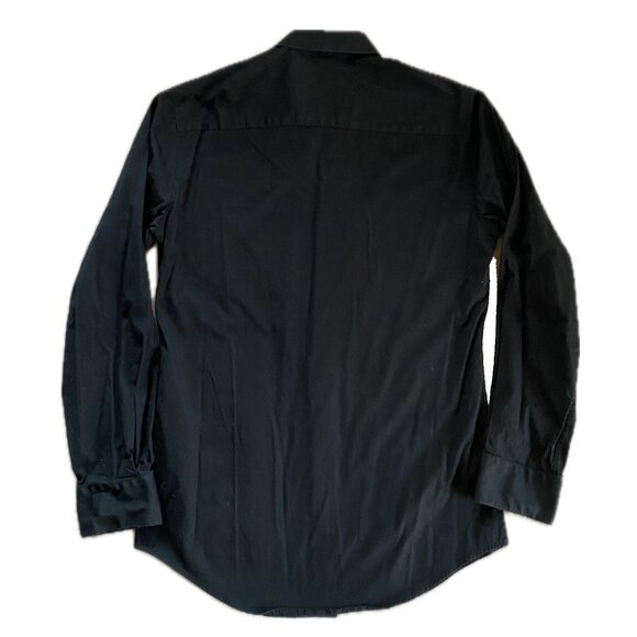 ALFANI Mens Slim Fit Stretch Button Down Dress Shirt Black SIZE S 14/14.5 - Picture 2 of 6